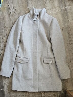 RW&CO. Light Gray Stand-Collar Pea Coat
